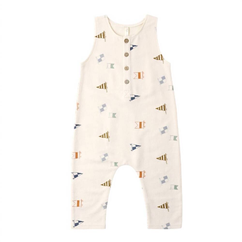 NEW RYLEE + CRU kids terry jumpsuit in natural